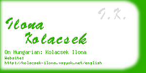 ilona kolacsek business card